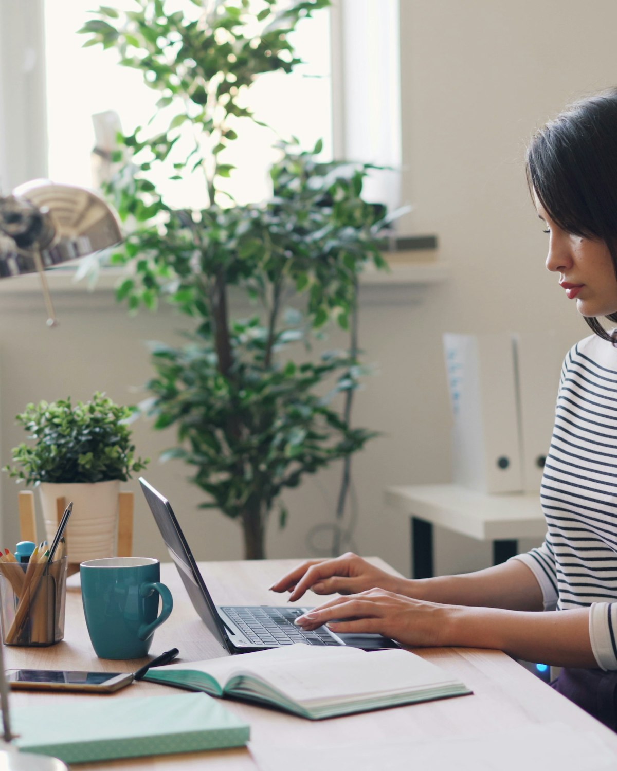 Accountants reviewing contracts in a bright office